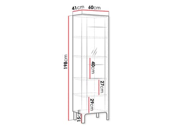 Aggarwal Vitrineskap 60 cm - Oppbevaring - Skap - Vitrineskap