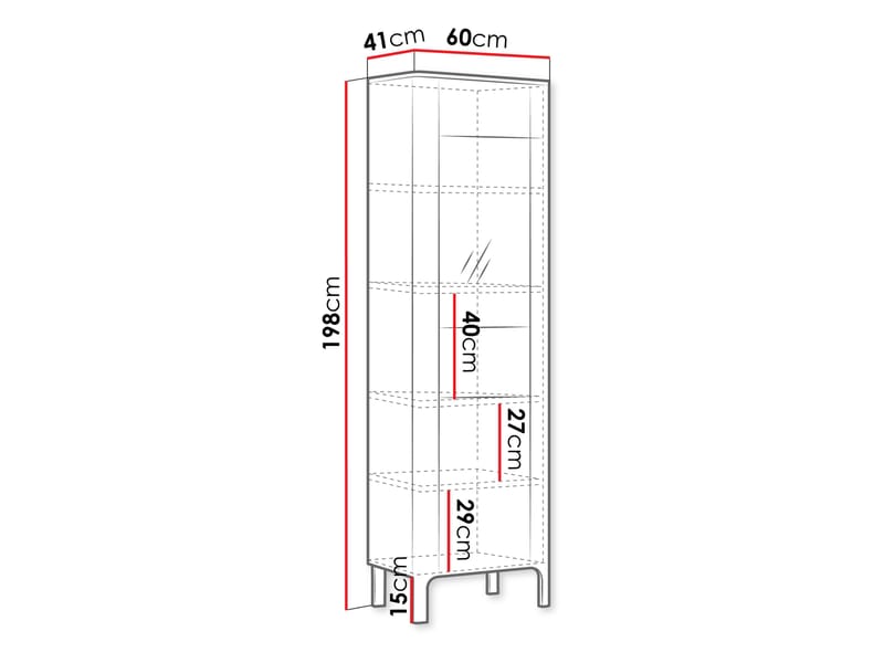Aggarwal Vitrineskap 60 cm - Oppbevaring - Skap - Vitrineskap