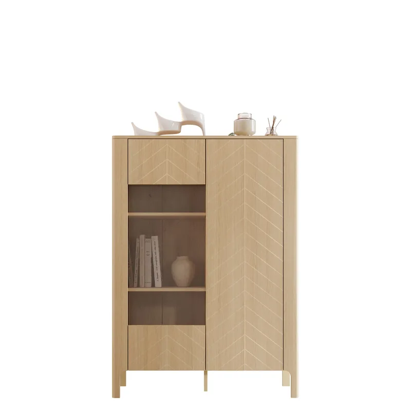 Aggarwal Vitrinskap 103 cm i Tre med Glassdør, Brun