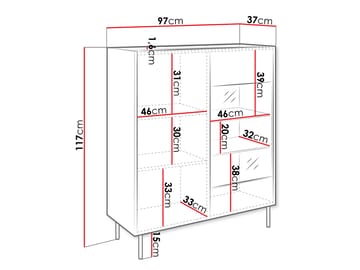 Akihito Vitrineskap 97x117 cm - Brun - Oppbevaring - Skap - Vitrineskap