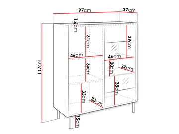 Akihito Vitrineskap 97x117 cm - Brun - Oppbevaring - Skap - Vitrineskap