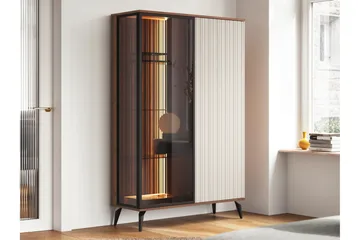 Akinari Vitrineskap 103x162 cm - Brun / Beige - Oppbevaring - Skap - Vitrineskap