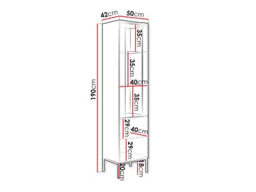 Amelus Vitrineskap 50x190 cm - Beige - Oppbevaring - Skap - Vitrineskap