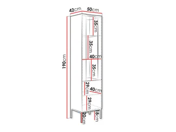 Amelus Vitrineskap 50x190 cm - Beige - Oppbevaring - Skap - Vitrineskap