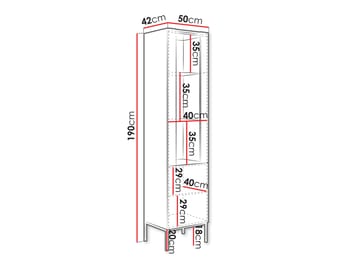 Amelus Vitrineskap 50x190 cm - Beige - Oppbevaring - Skap - Vitrineskap