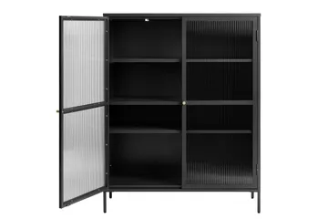 Anatole Vitrineskap 111x140 cm - Svart - Oppbevaring - Skap - Vitrineskap