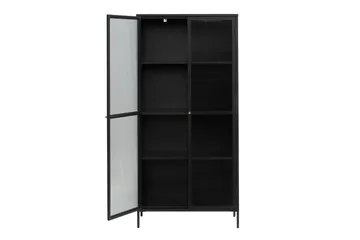 Azza Vitrineskap 90x190 cm - Svart - Oppbevaring - Skap - Vitrineskap