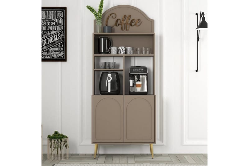 Bar Kaffeskap Hazim To Atlas / Gull - Atlas / Gull - Oppbevaring - Skap - Barskap