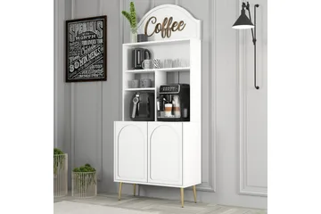 Bar Kaffeskap Hazim To Hvit / Gull - Hvit / Gull - Oppbevaring - Skap - Barskap