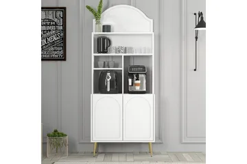 Bar Kaffeskap Hazim To Hvit / Gull - Hvit / Gull - Oppbevaring - Skap - Barskap