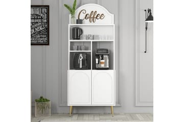 Bar Kaffeskap Hazim To Hvit / Gull - Hvit / Gull - Oppbevaring - Skap - Barskap