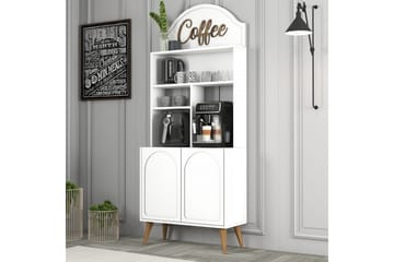 Bar Kaffeskap Hazim To Hvit / Valnøtt - Hvit / Valnøtt - Oppbevaring - Skap - Barskap
