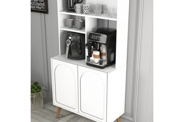 Bar Kaffeskap Hazim To Hvit / Valnøtt - Hvit / Valnøtt - Oppbevaring - Skap - Barskap