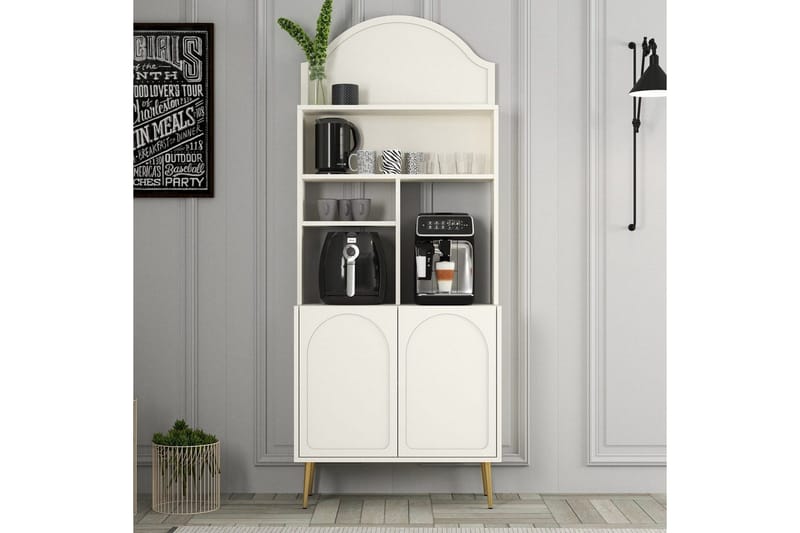 Bar Kaffeskap Hazim To Krem / Gull - Krem / Gull - Oppbevaring - Skap - Barskap