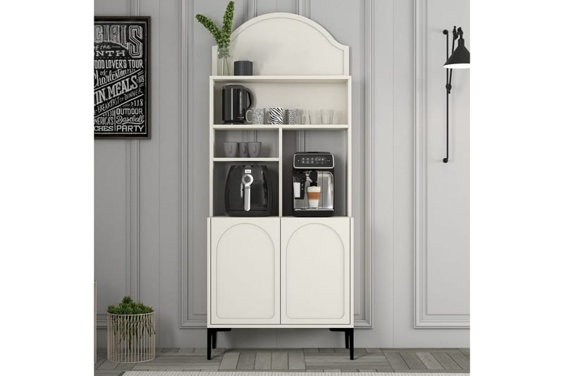 Bar Kaffeskap Hazim To Krem / Svart - Krem / Svart - Oppbevaring - Skap - Barskap