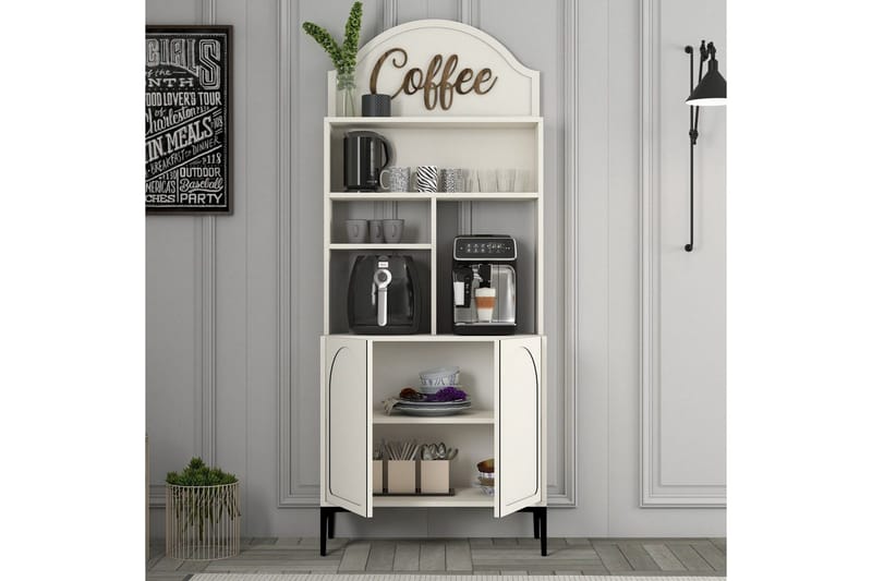 Bar Kaffeskap Hazim To Krem / Svart - Krem / Svart - Oppbevaring - Skap - Barskap