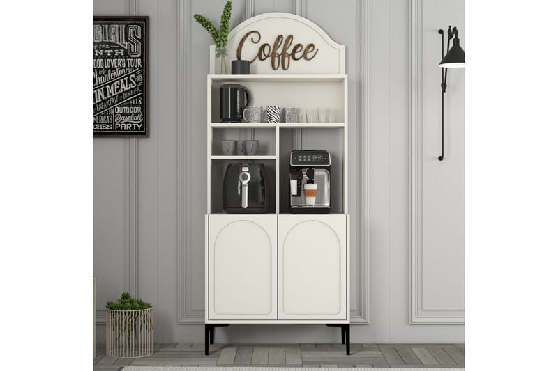 Bar Kaffeskap Hazim To Krem / Svart - Krem / Svart - Oppbevaring - Skap - Barskap