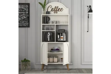 Bar Kaffeskap Hazim To Krem / Valnøtt - Krem / Valnøtt - Oppbevaring - Skap - Barskap