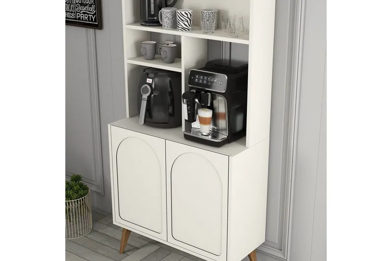 Bar Kaffeskap Hazim To Krem / Valnøtt - Krem / Valnøtt - Oppbevaring - Skap - Barskap