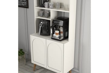 Bar Kaffeskap Hazim To Krem / Valnøtt - Krem / Valnøtt - Oppbevaring - Skap - Barskap