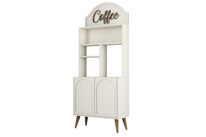 Bar Kaffeskap Hazim To Krem / Valnøtt - Krem / Valnøtt - Oppbevaring - Skap - Barskap