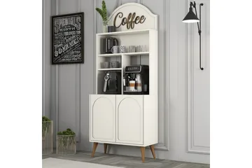 Bar Kaffeskap Hazim To Krem / Valnøtt - Krem / Valnøtt - Oppbevaring - Skap - Barskap