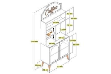 Bar Kaffeskap Hazim To Krem / Valnøtt - Krem / Valnøtt - Oppbevaring - Skap - Barskap