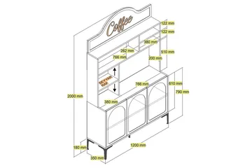 Bar Kaffeskap Hazim Tre Atlas / Svart - Atlas / Svart - Oppbevaring - Skap - Barskap