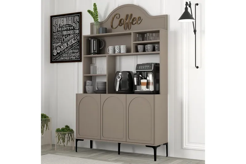 Bar Kaffeskap Hazim Tre Atlas / Svart - Atlas / Svart - Oppbevaring - Skap - Barskap