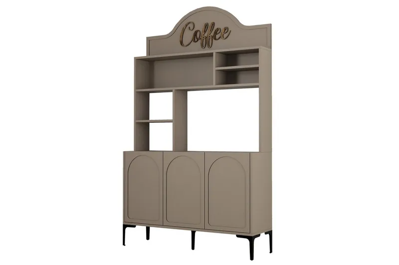 Bar Kaffeskap Hazim Tre Atlas / Svart, Atlas / Svart