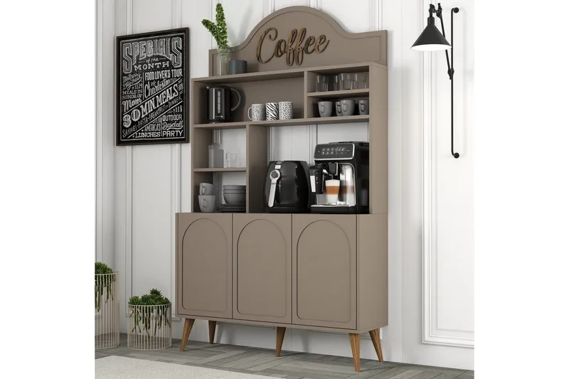 Bar Kaffeskap Hazim Tre Atlas / Valnøtt - Atlas / Valnøtt - Oppbevaring - Skap - Barskap