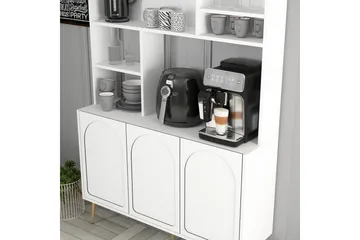 Bar Kaffeskap Hazim Tre Hvit / Gull - Hvit / Gull - Oppbevaring - Skap - Barskap