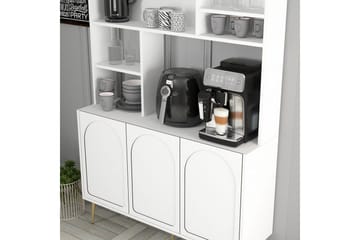 Bar Kaffeskap Hazim Tre Hvit / Gull - Hvit / Gull - Oppbevaring - Skap - Barskap