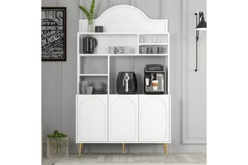 Bar Kaffeskap Hazim Tre Hvit / Gull - Hvit / Gull - Oppbevaring - Skap - Barskap