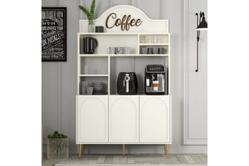 Bar Kaffeskap Hazim Tre Krem / Gull - Krem / Gull - Oppbevaring - Skap - Barskap