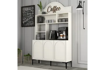 Bar Kaffeskap Hazim Tre Krem / Svart - Krem / Svart - Oppbevaring - Skap - Barskap