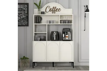 Bar Kaffeskap Hazim Tre Krem / Svart - Krem / Svart - Oppbevaring - Skap - Barskap