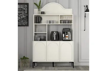 Bar Kaffeskap Hazim Tre Krem / Svart - Krem / Svart - Oppbevaring - Skap - Barskap