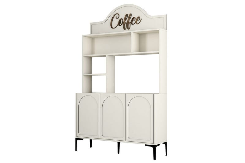 Bar Kaffeskap Hazim Tre Krem / Svart, Krem / Svart