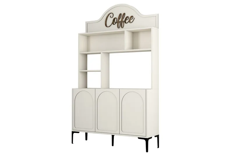 Bar Kaffeskap Hazim Tre Krem / Svart, Krem / Svart