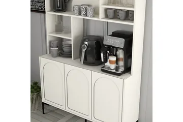 Bar Kaffeskap Hazim Tre Krem / Svart - Krem / Svart - Oppbevaring - Skap - Barskap