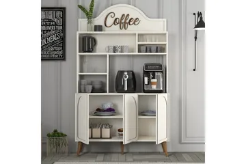 Bar Kaffeskap Hazim Tre Krem / Valnøtt - Krem / Valnøtt - Oppbevaring - Skap - Barskap