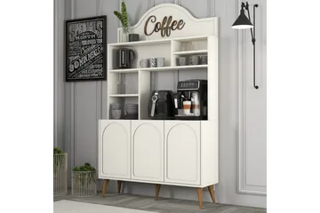 Bar Kaffeskap Hazim Tre Krem / Valnøtt - Krem / Valnøtt - Oppbevaring - Skap - Barskap