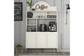 Bar Kaffeskap Hazim Tre Krem / Valnøtt - Krem / Valnøtt - Oppbevaring - Skap - Barskap