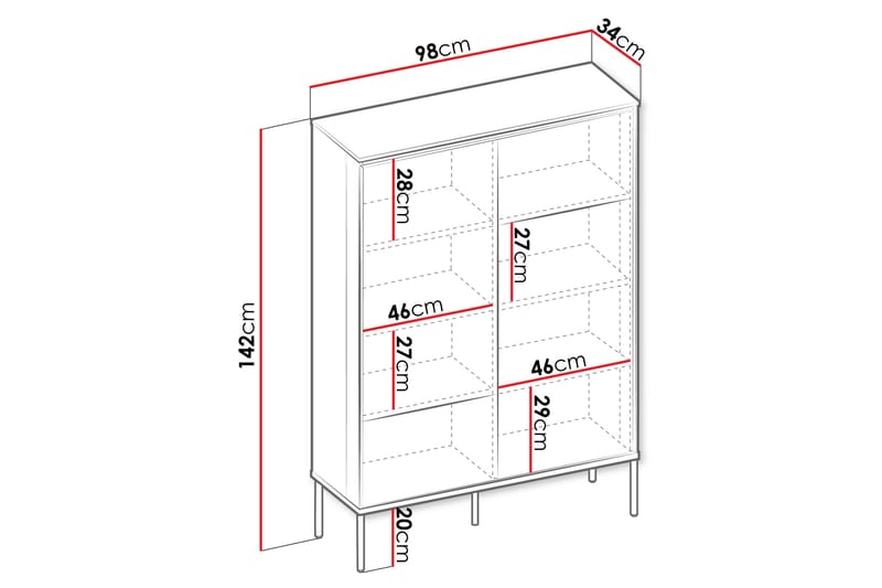 Basici Highboard - Brun - Oppbevaring - Skap - Oppbevaringsskap