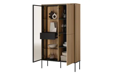 Basici Vitrineskap 91x158 cm - Hvit - Oppbevaring - Skap - Vitrineskap