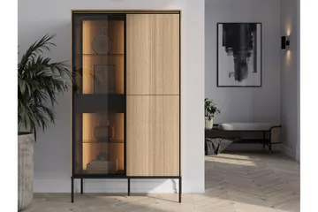 Basici Vitrineskap 91x158 cm - Hvit - Oppbevaring - Skap - Vitrineskap