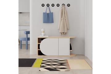 Berriaren Skoskap 104 cm - Eik/Hvit - Oppbevaring - Skap - Oppbevaringsskap