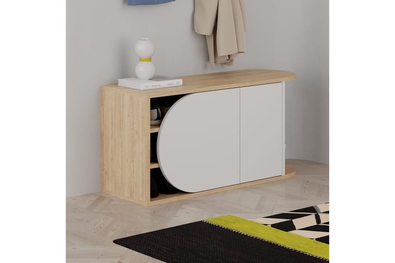 Berriaren Skoskap 104 cm - Eik/Hvit - Oppbevaring - Skap - Oppbevaringsskap