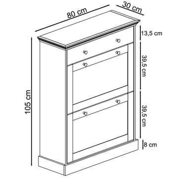 Binz skoskap 80x105 cm - Kasjmir - Oppbevaring - Skap - Oppbevaringsskap